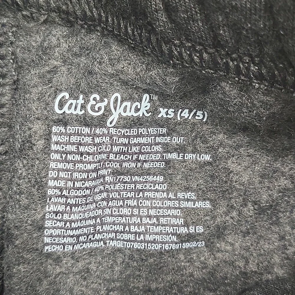 Cat & Jack Boys Skeleton Halloween Joggers Sweatpants Black Size X-Small 4/5